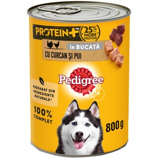 Pedigree | Hrana umeda completa cu curcan si pui pentru caini adulti 800g