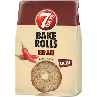 7Days | Bake Rolls Bran | Rondele de paine crocanta cu tarate si chilli 80g