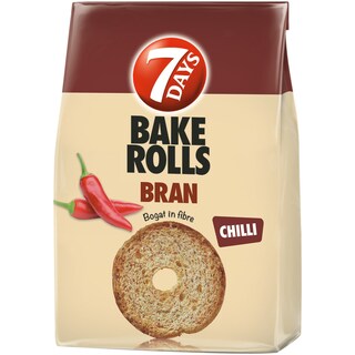 7Days | Bake Rolls Bran | Rondele de paine crocanta cu tarate si chilli 80g