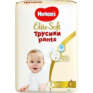 Huggies | Elite Soft | Scutece chilotel, marimea 3, 6-11 kg, 54 buc
