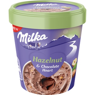 Milka | Inghetata Hazelnut & Chocolate Heart 319g