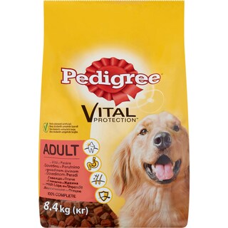 Pedigree | Hrana uscata pentru caini adulti >10 kg, cu vita si pasare 8.4kg