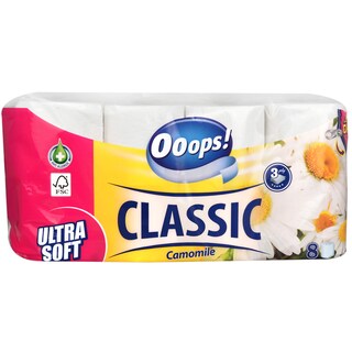 Ooops! | Hartie igienica Camomile 3 straturi, 8 role