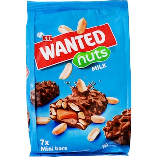 Eti | Wanted Nuts | Batoane mini cu lapte 140g