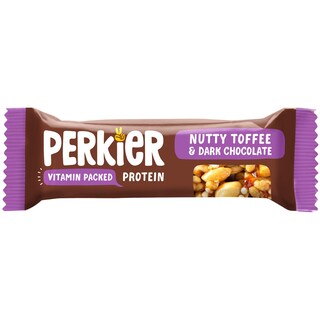 Perkier | Baton proteic cu ciocolata neagra si nuci caramel 37g