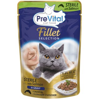 PreVital | Fillet | Hrana umeda pentru pisici sterilizate, cu somon in sos 85g