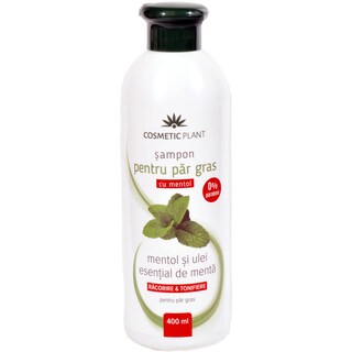 Cosmetic Plant | Sampon pentru par gras cu mentol si ulei de menta 400ml