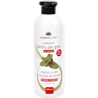 Cosmetic Plant | Sampon pentru par gras cu mentol si ulei de menta 400ml