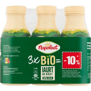 Napolact Bio | Iaurt de baut 2.8% grasime 3x330g