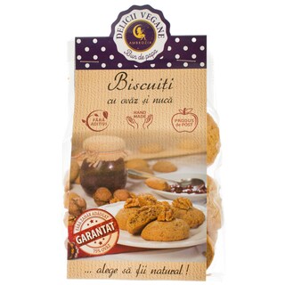 Delicii Vegane | Ambrozia | Biscuiti vegani cu ovaz si nuca 125g