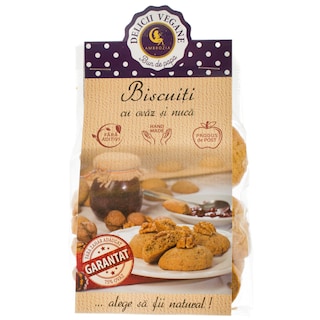 Delicii Vegane | Ambrozia | Biscuiti vegani cu ovaz si nuca 125g