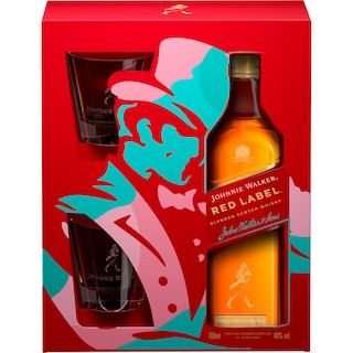 Johnnie Walker | Red Label | Pachet whisky cu 2 pahare 0.7l