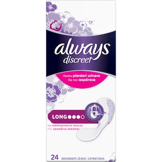 Always Discreet | Absorbante pentru pierderi urinare, Long, 24 bucati