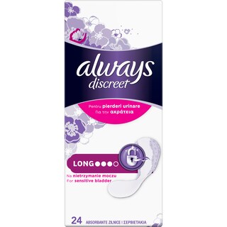 Always Discreet | Absorbante pentru pierderi urinare, Long, 24 bucati