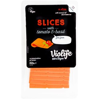 Violife 100% Vegan | Specialitate felii cu rosii si busuioc 200g