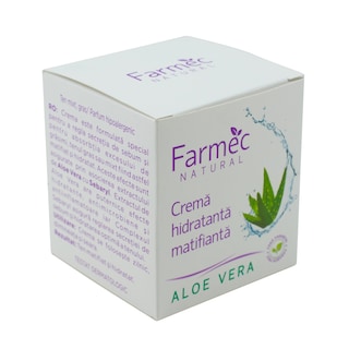 Farmec | Crema de fata hidratanta matifianta cu aloe vera 50ml