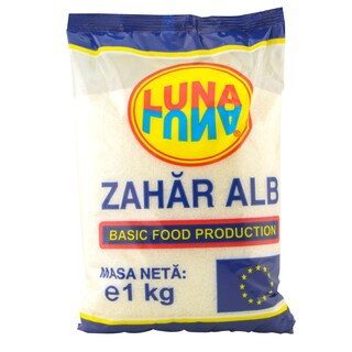 Luna | Zahar alb in punga de plastic 1kg