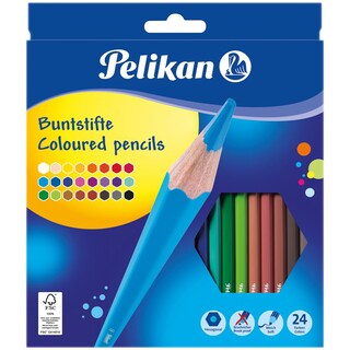 Pelikan | Creioane colorate lacuite, 24 bucati
