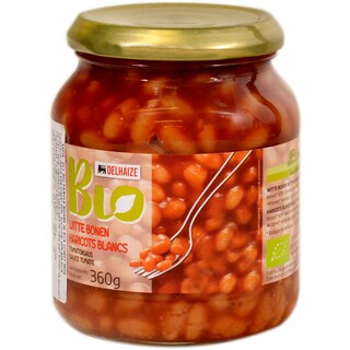 Delhaize Bio | Fasole bio boabe in sos tomat 360g