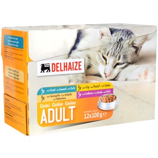 Delhaize | Hrana umeda in aspic pentru pisici 12x100g
