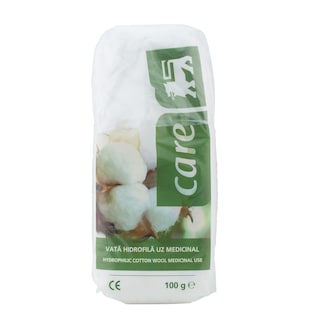 Care | Vata hidrofila pentru uz medicinal 100g
