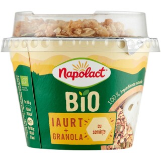 Napolact Bio | Iaurt ecologic si granola cu mix de seminte 165g