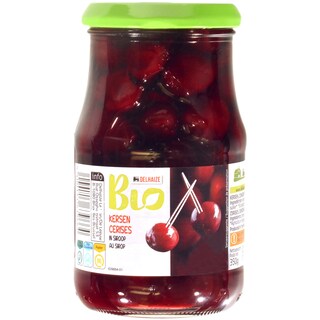 Delhaize Bio | Cirese fara samburi in sirop bio 350g