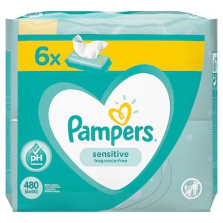 Pampers | Servetele umede Sensitive 6x80 buc.