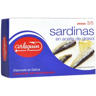 Arlequin | Sardine in ulei de floarea soarelui 120g