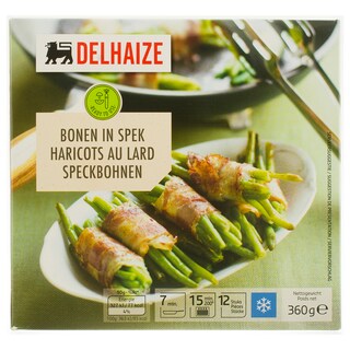 Delhaize | Fasole verde impachetata in bacon 360g