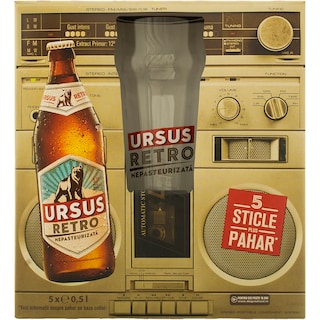 Ursus | Retro | Bere cu pahar 5x500ml