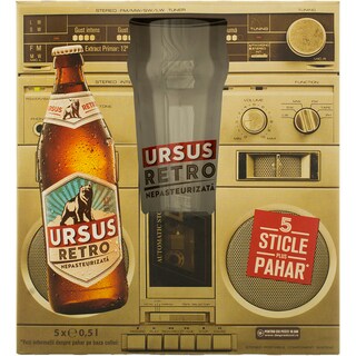 Ursus | Retro | Bere cu pahar 5x500ml