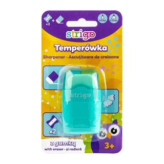 Strigo | Ascutitoare cu guma de sters, diverse culori