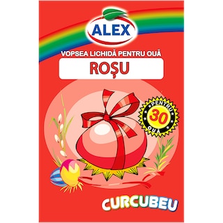 Alex | Vopsea lichida rosie, 30 oua, 10ml