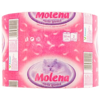 Molena | Hartie igienica 1 rola de 50 metri cu 2 straturi