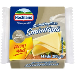 Branza topita cu smantana, felii, Pachet mare 280g