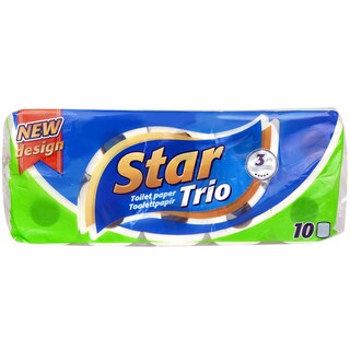 Star Trio | Hartie igienica 3 straturi, 10 role