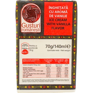 Gusturi romanesti | Inghetata cu aroma de vanilie 140ml