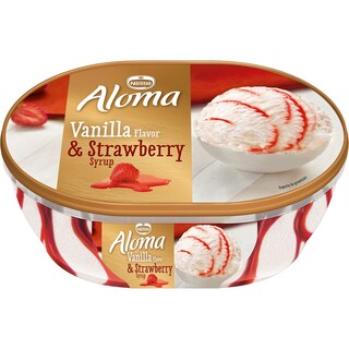 Aloma | Inghetata cu aroma de vanilie si sirop de capsuni 900ml