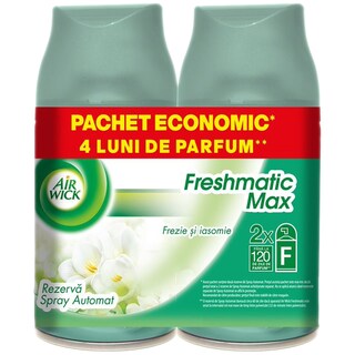 Air Wick | Freshmatic | Odorizant pentru camera rezerva, frezie si iasomie 2x250ml