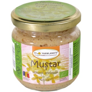 BioFarmland | Mustar bio cu usturoi 200ml