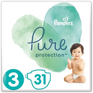 Pampers | Pure | Scutece bebelusi Marimea 3, 6-10 kg, 31 buc