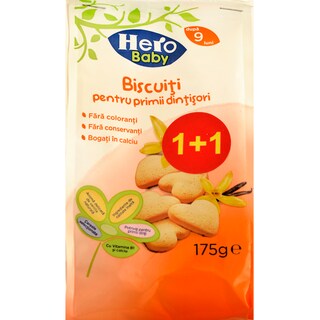 Hero Baby | Mic dejun biscuiti cu vanilie +9 2x175g