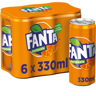 Fanta | Bautura racoritoare carbogazoasa cu suc de portocale 6x330ml