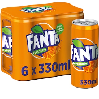 Fanta | Bautura racoritoare carbogazoasa cu suc de portocale 6x330ml