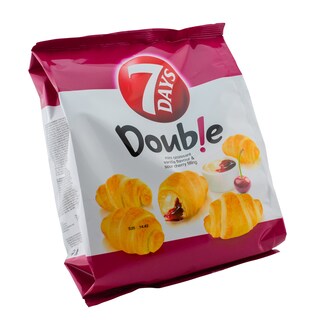 7Days | Double | Mini croissant cu crema de vanilie si cirese 185g