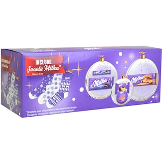 Milka | Pachet ciocolata si biscuiti cu sosete cadou 499g