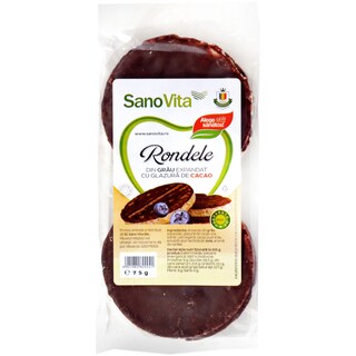 Sano Vita | Rondele din grau cu glazura de cacao 75g