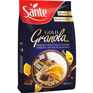 Sante | Cereale integrale cu ciocolata belgiana si portocale 300g