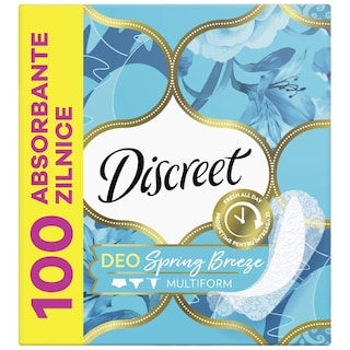 Discreet | Absorbante zilnice Spring Breeze, 100 bucati
